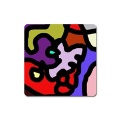 Colorful Abstraction By Moma Square Magnet