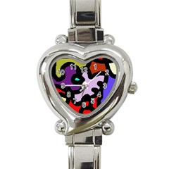 Colorful Abstraction By Moma Heart Italian Charm Watch