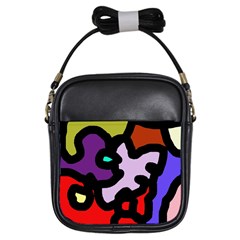 Colorful Abstraction By Moma Girls Sling Bags