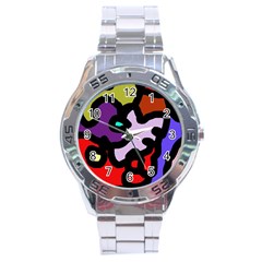 Colorful Abstraction By Moma Stainless Steel Analogue Watch