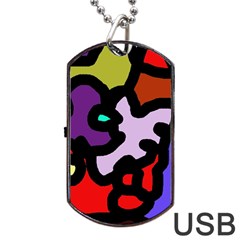 Colorful Abstraction By Moma Dog Tag Usb Flash (two Sides) 