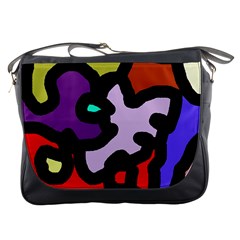 Colorful Abstraction By Moma Messenger Bags by Valentinaart