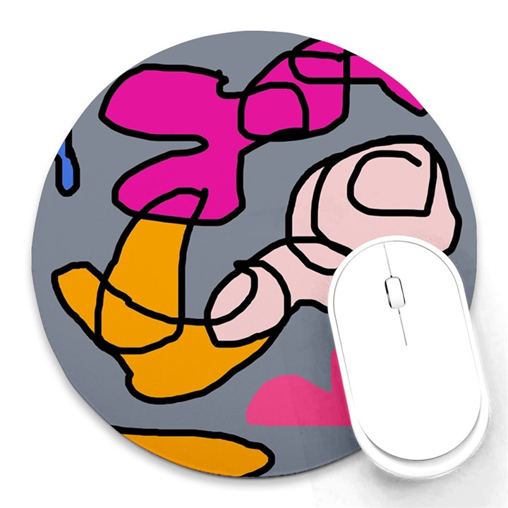 Colorful abstract design by Moma Round Mousepads