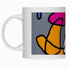 Colorful Abstract Design By Moma White Mugs by Valentinaart