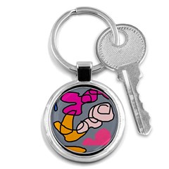 Colorful Abstract Design By Moma Key Chains (round) 