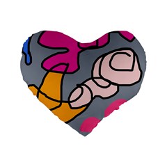 Colorful abstract design by Moma Standard 16  Premium Heart Shape Cushions