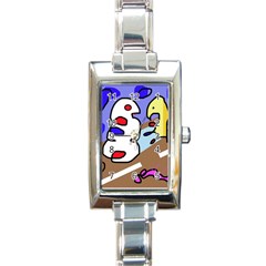 Abstract Comic Rectangle Italian Charm Watch