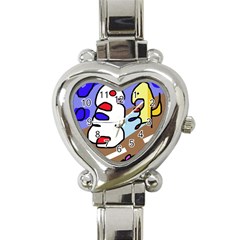 Abstract Comic Heart Italian Charm Watch