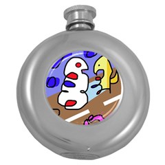 Abstract Comic Round Hip Flask (5 Oz)