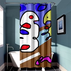 Abstract Comic Shower Curtain 36  X 72  (stall)  by Valentinaart