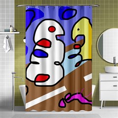 Abstract Comic Shower Curtain 48  X 72  (small)  by Valentinaart