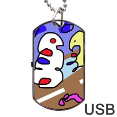 Abstract Comic Dog Tag Usb Flash (one Side) by Valentinaart