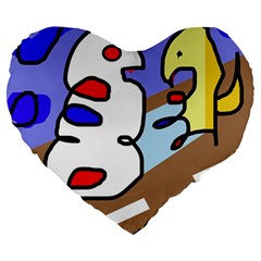 Abstract Comic Large 19  Premium Heart Shape Cushions