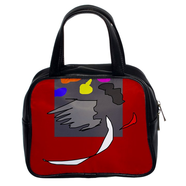 Red abstraction by Moma Classic Handbags (2 Sides)