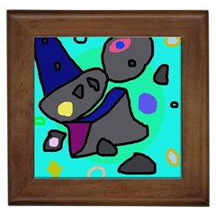 Blue Comic Abstract Framed Tiles