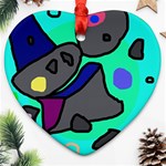 Blue comic abstract Ornament (Heart)  Front