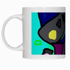 Blue Comic Abstract White Mugs by Valentinaart