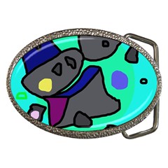 Blue Comic Abstract Belt Buckles