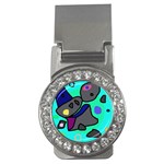 Blue comic abstract Money Clips (CZ)  Front