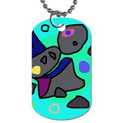 Blue Comic Abstract Dog Tag (one Side)