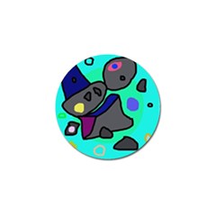 Blue Comic Abstract Golf Ball Marker by Valentinaart