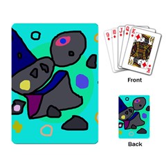 Blue Comic Abstract Playing Card