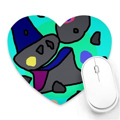 Blue Comic Abstract Heart Mousepads by Valentinaart