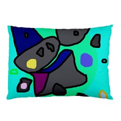 Blue Comic Abstract Pillow Case by Valentinaart