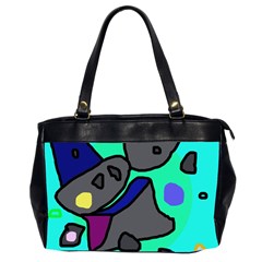 Blue Comic Abstract Office Handbags (2 Sides)  by Valentinaart