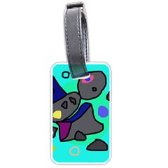 Blue Comic Abstract Luggage Tags (one Side) 