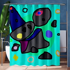 Blue Comic Abstract Shower Curtain 60  X 72  (medium) 