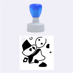 Blue Comic Abstract Rubber Round Stamps (medium) by Valentinaart