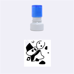 Blue Comic Abstract Rubber Round Stamps (small) by Valentinaart