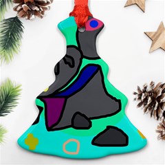 Blue Comic Abstract Ornament (christmas Tree)