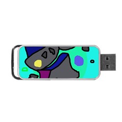 Blue Comic Abstract Portable Usb Flash (two Sides) by Valentinaart