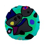 Blue comic abstract Standard 15  Premium Round Cushions Front