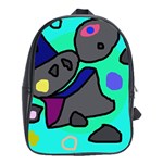 Blue comic abstract School Bags (XL)  Front