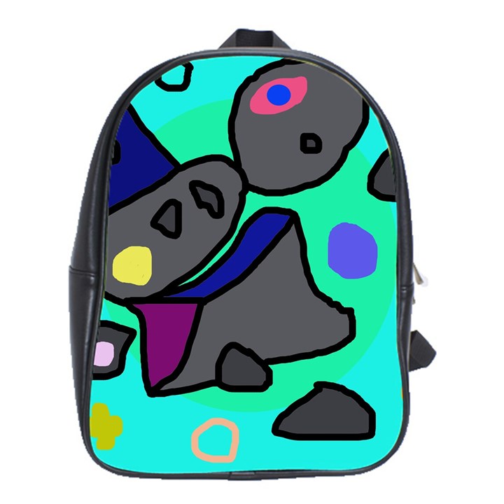 Blue comic abstract School Bags (XL) 