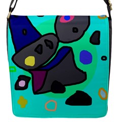 Blue Comic Abstract Flap Messenger Bag (s) by Valentinaart