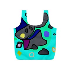 Blue Comic Abstract Full Print Recycle Bags (s)  by Valentinaart