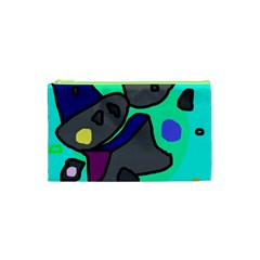 Blue Comic Abstract Cosmetic Bag (xs) by Valentinaart