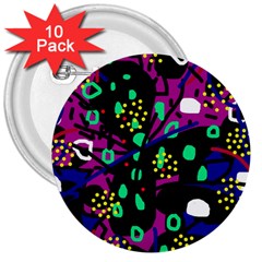 Abstract colorful chaos 3  Buttons (10 pack) 