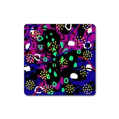 Abstract Colorful Chaos Square Magnet by Valentinaart