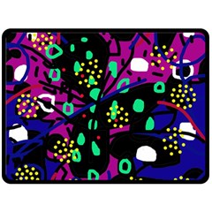 Abstract colorful chaos Fleece Blanket (Large) 