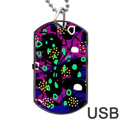 Abstract colorful chaos Dog Tag USB Flash (One Side)