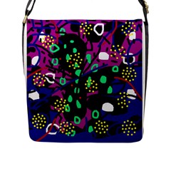 Abstract colorful chaos Flap Messenger Bag (L) 