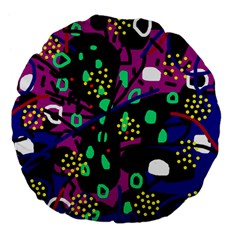 Abstract colorful chaos Large 18  Premium Flano Round Cushions