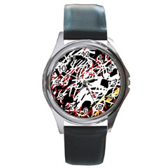 Colorful Chaos By Moma Round Metal Watch