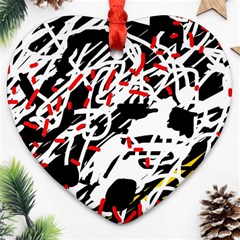 Colorful Chaos By Moma Ornament (heart)  by Valentinaart