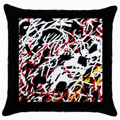 Colorful Chaos By Moma Throw Pillow Case (black) by Valentinaart